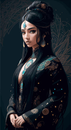 vector art of very beautiful fitness girl in short dress.のイラスト素材