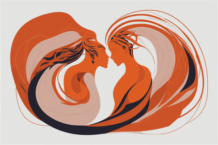 vector art of sing of two, couple, love, valentineのイラスト素材