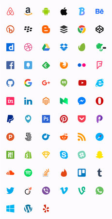 vector art of set of social media iconsのeditorial素材