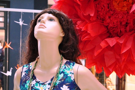 Dummy Model Photo shoot in an exhibition in a Mallの写真素材