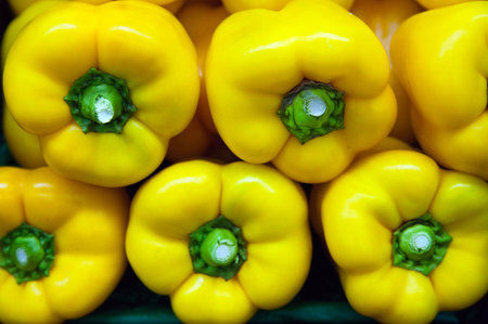 Fresh Yellow Capsicumsの写真素材