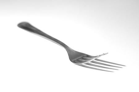 A fork on white backgroundの写真素材