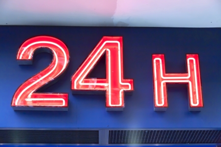 a 24h neon signの写真素材