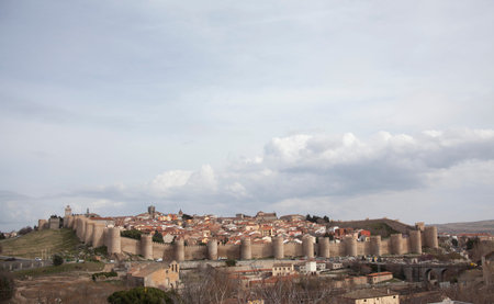 A panoramic view of Avila with its famous town walls