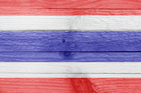 Flag of Costa Rica on a wooden plankの写真素材