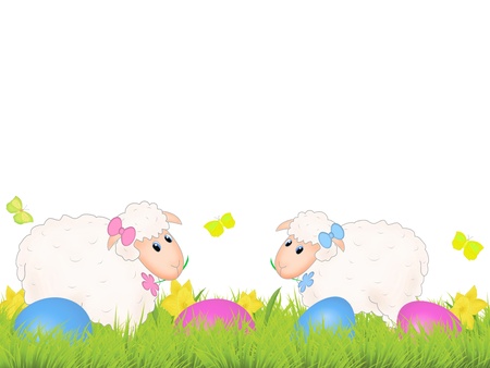 Easter sheepのイラスト素材
