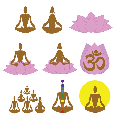 Relaxation, meditation iconsのイラスト素材