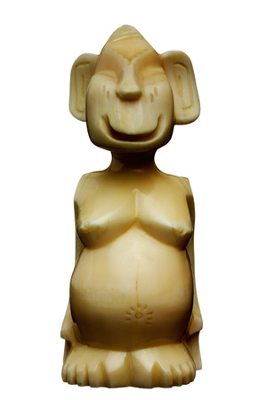 Front wiew of siberia pagan statue isolated on a white backgroundの写真素材