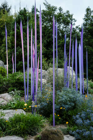 Dale Chihuly, Purple Reeds (Rock Garden), 2014 Denver Botanic Gardens, (Portrait)のeditorial素材