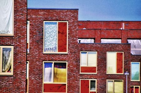 A row of new construction housesの写真素材