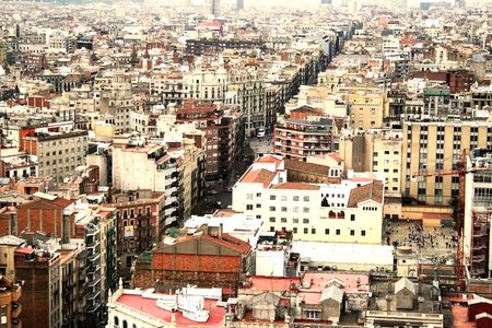 Barcelona streetview from top of the sagrada familiaの写真素材
