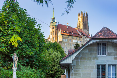 St. Nicolas Cathedral - Fribourg, Switzerlandの写真素材