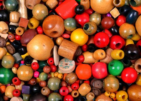 Beads, many colors, many shapes and a variety of sizesの写真素材