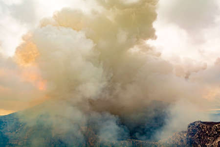 Crater of the Volcano in Masaya, Nicaraguaの写真素材