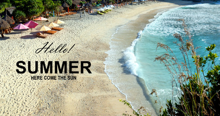 Tropical beach background with the wording ofの写真素材