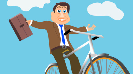 Businessman On Bicycleのイラスト素材