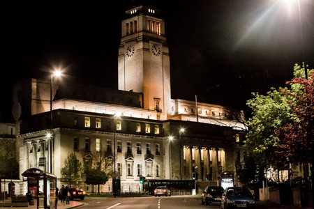LEEDS, UK - 22 APRIL 2017.  Leeds University Parkinson Buildingのeditorial素材