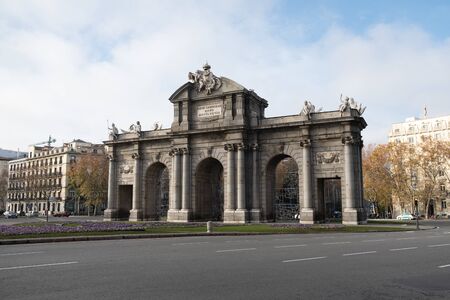Puerta de Alcala, monument commanded to be built by King Carlos III in the 17th centuryの写真素材