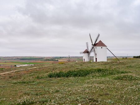 old windmills in Spain that served inspiration for Cervantes in the book Don Quijoteの写真素材