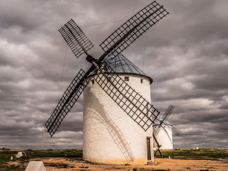 old windmills in Spain that served inspiration for Cervantes in the book Don Quijote