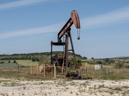 abandoned oil fields in the province of Burgos, Spainの写真素材