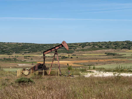 abandoned oil fields in the province of Burgos, Spainの写真素材