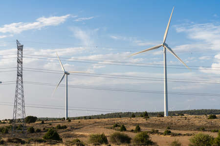 renewable energy wind turbines electricity productionの写真素材