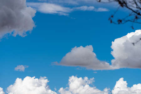 Skies with clouds forming storm over the fields of Spainの写真素材