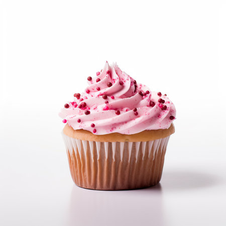 Sweet Indulgence: A Frosted Cupcake with Chocolate Sprinkles, cupcake with icing, cupcake with icing and sprinklesの素材