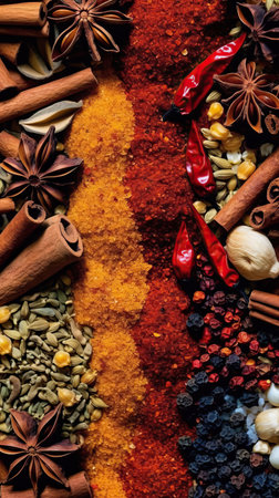 Artistic Array of Spices and Herbs,spices and herbs,spices on the market,spices and herbs on the table spices and herbs Special Featuresの素材