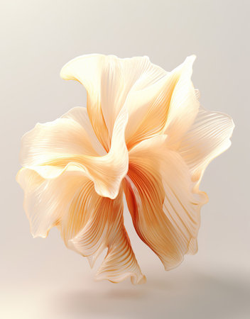 Ethereal Beauty: A White and Orange Petal Dance in the Wind,orange flower isolated on whiteの素材