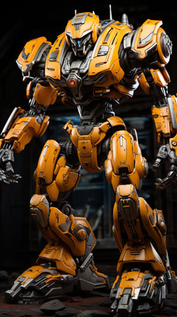 The Sentinel: A Standing Robot in the Dark,robot toy soldier,robot toy robotの素材