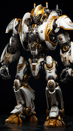 The Sentinel: A Standing Robot in the Dark,robot toy soldier,robot toy robotの素材