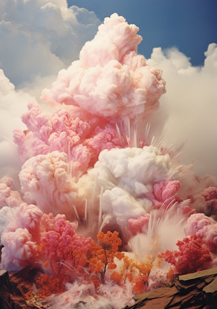 Fantastical Sky Explosion: A Dreamlike Cloudscape, clouds in the skyの素材