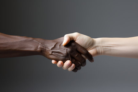Unity in Diversity: A Symbolic Handshake,handshake between two peopleの素材