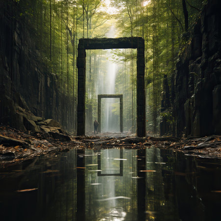 Nature's Majesty: A Waterfall in the Heart of the Forestの素材