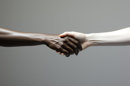 Unity in Diversity: A Symbolic Handshake,handshake between two peopleの素材