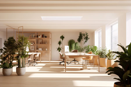 Natural Harmony: A Modern Office Space with a Green Touchの素材