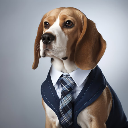 A Beagle in a Blazer: The Most Dapper Dog Ever,dog in a suit,dog in suit and tieの素材