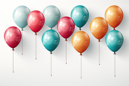colorful balloons background,3d render of a bunch of balloons,balloons isolated on white background,colorful balloons isolated on whiteの素材
