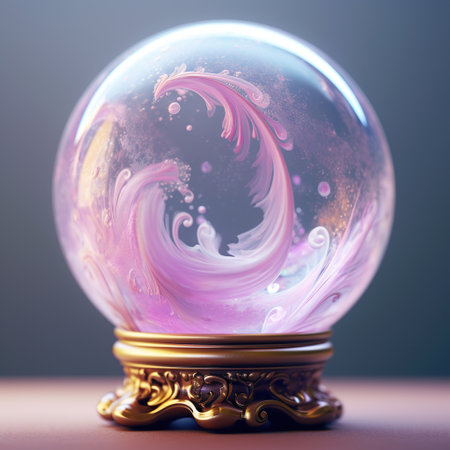 crystal ball in a glass,crystal ball,A Crystal Ball with a Moon and Crystalsの素材