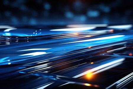 Futuristic Metallic Surface in Blue and Orange,Futuristic Grid of Glowing Blue Cubes,abstract blue background,background with technology,background with glowing lightsの素材