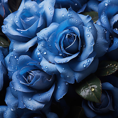 blue rose petals,A Symphony in Blue and Gold: Floral Elegance,bouquet of rosesの素材