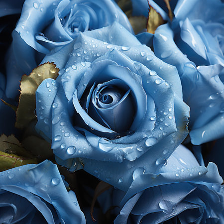 blue rose petals,A Symphony in Blue and Gold: Floral Elegance,bouquet of rosesの素材