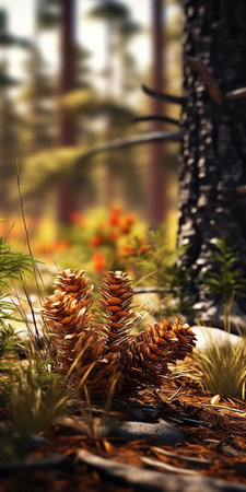 Autumn's Hidden Treasures: A Forest Floor's Microcosm,autumn in the forestの素材