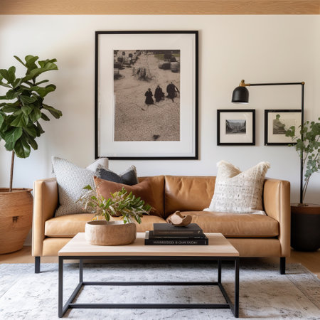 Cozy Corner: A Living Room with Personal Touches,modern living room,living room interiorの素材