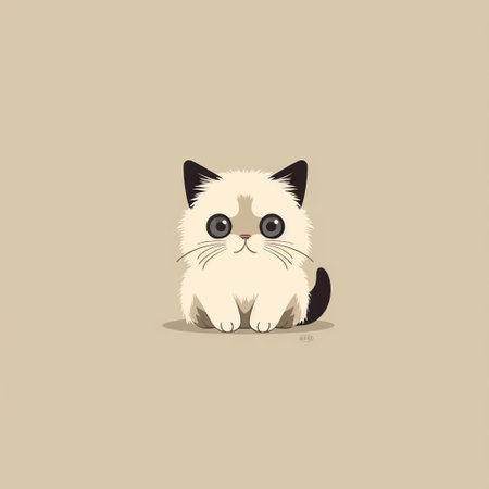 Adorable Siamese Kitten Illustrationの素材