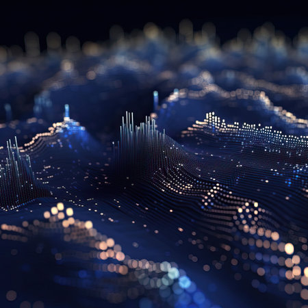 Cyber City: A Digital Artwork of a Futuristic Landscape,Cybernetic Landscape: A Digital Artwork,abstract blue background with glowing linesの素材