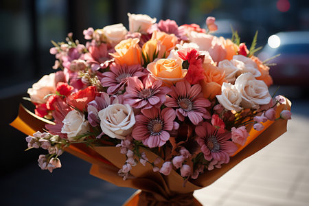 Morning Serenity: A Bouquet on the Windowsillの素材