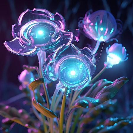 Luminescent Blooms in a Futuristic Gardenの素材